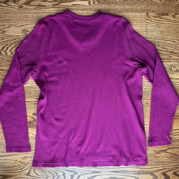 Lacoste Waffle Knit Thermal Shirt Mens 6 XL Purple Long Sleeve Cotton  Basic - Picture 2 of 8